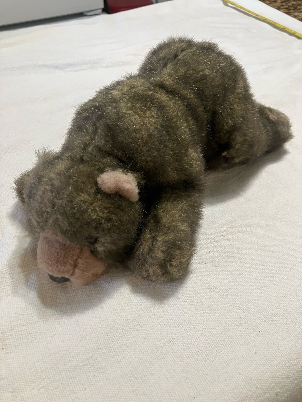 Plush Brown Bear Stuffed Animal - Sleepy Pose